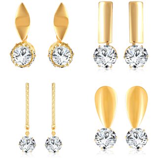                       Vighnaharta Charming Alloy Gold Plated Solitaire dangler and  Combo set For Women and Girls                                              