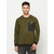 Glito Solid Olive Stylish Sweatshirt With Front Pocket For Men