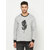 Glito Solid Grey Leaf Print Sweatshirt For Men