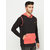 Glito Black Sleeveless Hoodies Sweatshirt With Pink Kangaroo Pocket