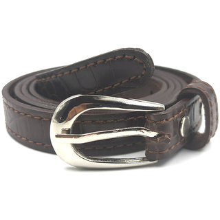 Exotique Crocodile Print  Brown Casual Leather Belt For Women (BW0032BR)