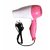 Professional Folding 1290 Hair Dryer With 2 Speed Control 1000W Dryer (Pink)