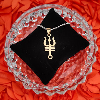                       M Men Style Lord Shiv Shankar Bholenath  Locket With Chain Silver Stainless Steel Religious Pendant Necklace Chain                                              