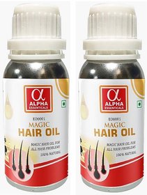 Alpha Essenticals Magic Hair Oil, Pack of 2, 100ml Each, Organic Remedy for Dandruff, Hairfall