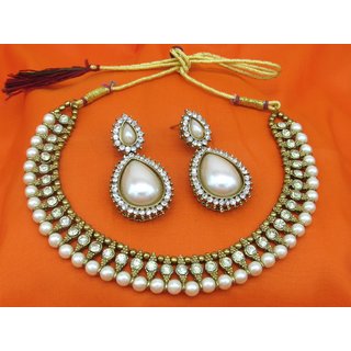 indowestern Style Pearl Necklce Set indowestern Style Pearl Necklce Set