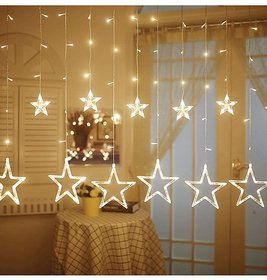 12 Stars LED Lights for Diwali, Flameless  Smokeless 138 LED Windows Curtain String Lights for Festivals/Diwali