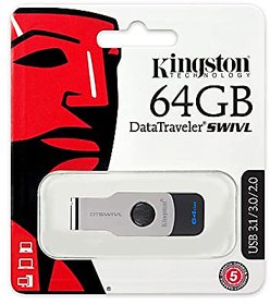 KINGSTON DTSWIVL/64GBIN 64 GB Pen Drive  (Black)