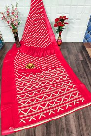 Sharda Creation Red Colour Bandhani Printed Saree