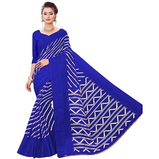                       SVB Saree Blue Colour Bandhani Printed Saree                                              