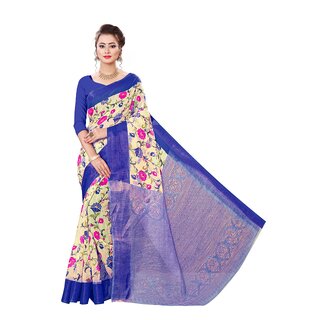                       SVB Saree Dark Blue Colour Flower Printed Saree                                              