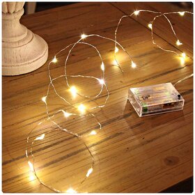 30 Led Fairy Lights 2AA Battery Operated Waterproof Copper Wire Twinkle String Lights for Diwali Decoration - Multicolor