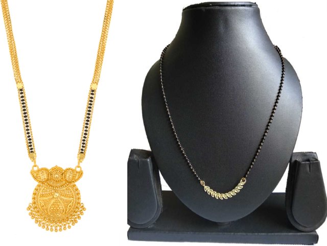 Buy Traditional Necklace Pendant Gold Plated 26 Inch Long And 18Inch Short  Combo Of 2 Mangalsutra/Tanmaniya/Nallapusalu/Black Beads For Women And Girls  Brass Mangalsutra Alloy Mangalsutra Online @ ₹289 from ShopClues