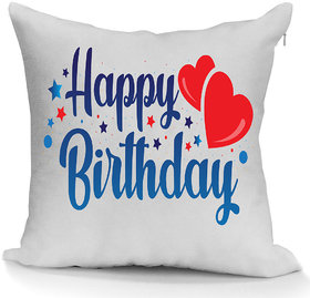 Crazy Products Polyester Cushion Cover With filler, 12x12 inch, Text Message Printed  Customized Cushion (White)