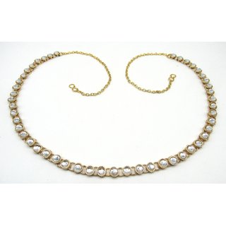                       Round White Kundan waist belt                                              