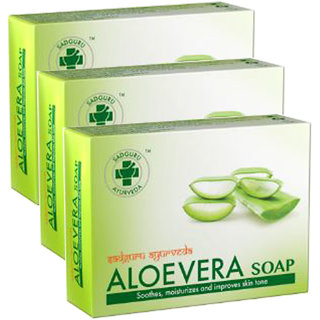 Sadguru Ayu rveda Aloevera Soap 75gm Pack Of 3 Sadguru Ayu rveda Aloevera Soap 75gm Pack Of 3