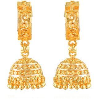                       Vighnaharta Elegant Twinkling Beautiful Gold Plated Screw back alloy Jhumki Earring                                              