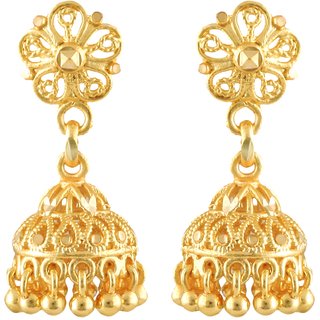 Vighnaharta Mini Shimmering Beautiful Gold Plated Screw back alloy Jhumki Earring Vighnaharta Mini Shimmering Beautiful Gold Plated Screw back alloy Jhumki Earring