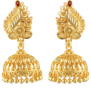                       Vighnaharta Beautiful Gold Plated Screw back alloy Jhumki Earring                                              