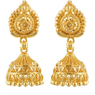                       Vighnaharta Allure Beautiful Gold Plated Screw back alloy Jhumki Earring                                              