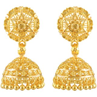 Vighnaharta Glittering glance Gold Plated Screw back alloy Jhumki Earring Vighnaharta Glittering glance Gold Plated Screw back alloy Jhumki Earring