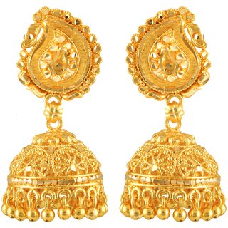                       Vighnaharta Trendy Glittering Gold Plated Screw back alloy Jhumki Earring                                              