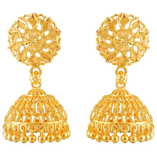 Vighnaharta Allure Glittering Gold Plated Screw back alloy Jhumki Earring Vighnaharta Allure Glittering Gold Plated Screw back alloy Jhumki Earring