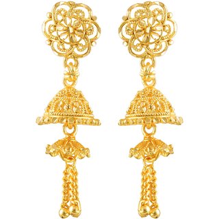 Vighnaharta Chain Latkan Gold Plated Screw back alloy Jhumki Earring Vighnaharta Chain Latkan Gold Plated Screw back alloy Jhumki Earring
