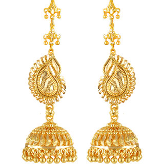 Vighnaharta Traditional Gold Plated Screw back alloy kanchain Jhumki Earring Vighnaharta Traditional Gold Plated Screw back alloy kanchain Jhumki Earring