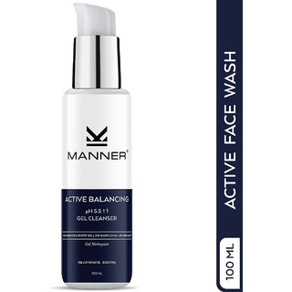 Manner Active Brightening Face Cleanser with Niacinamide and Hyaluronic Acid to Rejuvenate  Soothe Skin (100 ML)