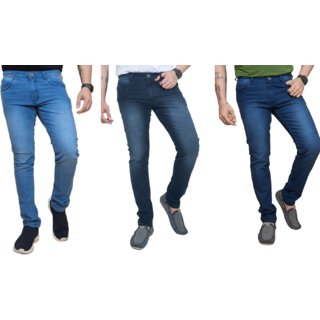 D-UPPS Men's Comfortable & Stylish Denim Jeans Combo Pack of 3