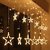 12 Stars LED Curtain String Lights Window Curtain Led Light for Decoration with 8 Flashing Modes for Diwali (Warm White)