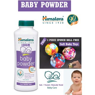 Himalaya Baby Powder 100gm x 1 with 1 piece Sponch Soft ball toy kids powder with toys Baby Talc