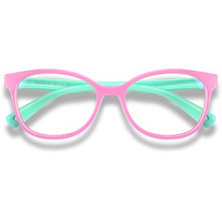                       CHEERS Blue Light Glasses for Kids Boys Girls Teens Premium Computer Glasses Anti Eyestrain  (Age 3-15 Yrs, Pink-Green)                                              