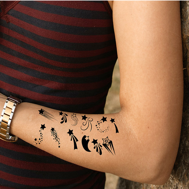 Black Star Temporary Tattoo  Ships in 24 Hours