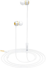 Portronics Conch 10 Wired Metal In the Ear 1.2m Cord Earphones With Mic - White