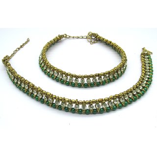 Green Pearl antiqe White Stone anklet Green Pearl antiqe White Stone anklet