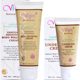 Vigini Whitening Brightening Body Polishing Exfoliating Fairness Glow D Tan  Under Eye Dark Circles Removal Gel Cream