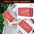 ALLEEN LEER Ladies Genuine Leather (Napa) Textured Premium Clutch / Wallet (Cherry Red)