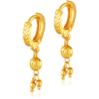                       Vighnaharta Daily wear Filigree work Gold Plated alloy Hoop Earring Bucket Bali Basket Bali Earring                                              