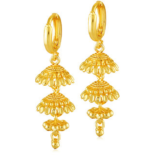 Vighnaharta Daily wear Filigree work Gold Plated alloy Hoop Earring Bucket Bali Basket Bali Earring Vighnaharta Daily wear Filigree work Gold Plated alloy Hoop Earring Bucket Bali Basket Bali Earring