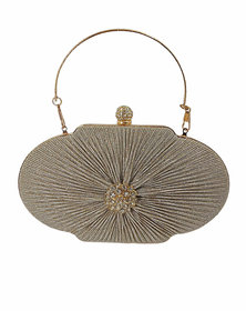 Boga Box Shaped Stylish Party Clutch with A Broach for Women (30706851)