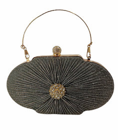 Boga Box Shaped Stylish Party Clutch with A Broach for Women (30706851)