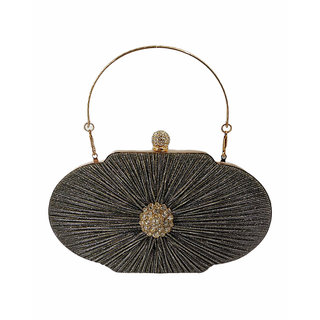                       Boga Box Shaped Stylish Party Clutch with A Broach for Women (30706851)                                              