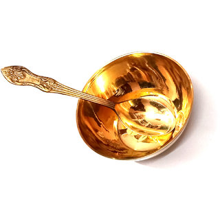 Pure Brass Bowl with Spoon.