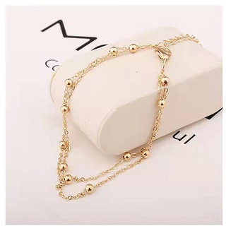 FASHION STORY Stylish Gold Plated Alloy Anklets for Girls with designer heart shape black diamond Anklets Payal