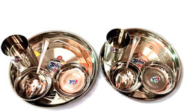 Stainless Steel Dinner Set (10 Pieces, Silver).