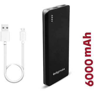 Digimate PB01 Power 6000 Mah Micro USB Cable Dual USB for All USB-Charged Devices 2 Output Power Bank