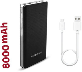 Digimate Power 8000mAh Micro USB Cable Dual USB for All USB-Charged Devices 2 Output Power Bank