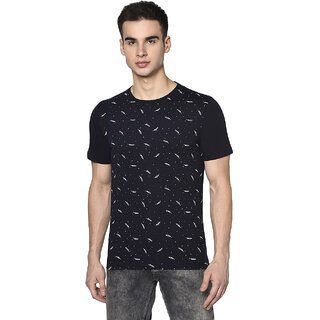 OAKMANS Men's Regular Fit  Solid T-Shirt Black Size 2XL