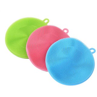 Flyfot Cleaning Accessories Silicone Dish Scrubber Sponge Multipurpose (Pack of 3)